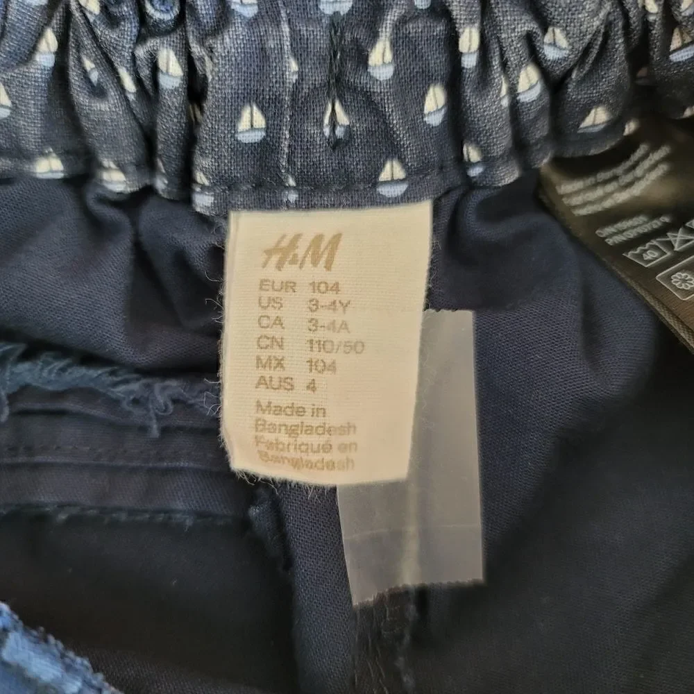 H&M toddler boys shorts light cotton Navy summer